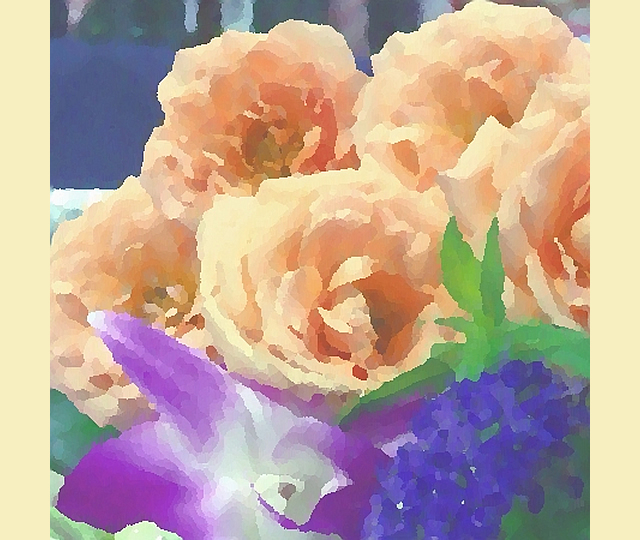 にぎやかなバラ